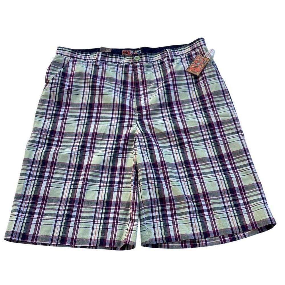 HEAT WAVE Men's Plaid Chino Shorts Size 42 Multicolor Casual Summer‎